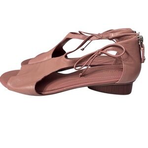 Nurture Grenata Women's Open-Toe Pink 
Leather Sandals. Ankle-Strap Sandals